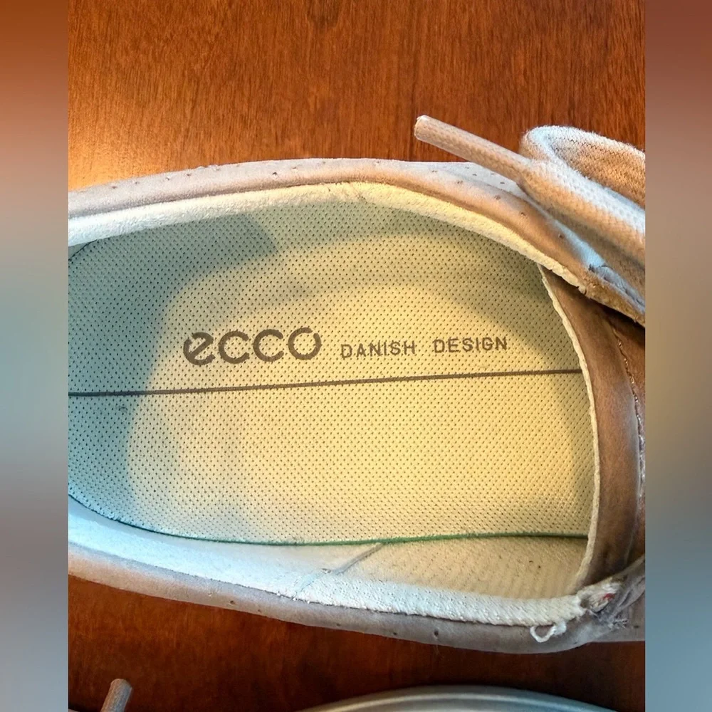 Ecco Greyish/Taupe Color Lace-Up Sneakers - Picture 5 of 9